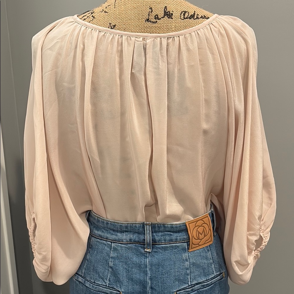 Pink Ruched Relaxed Blouse - Picture 6 of 13